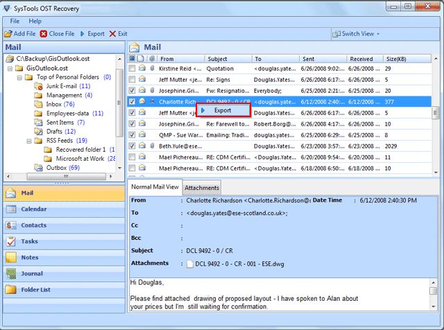 Restore OST File to PST File 6.0