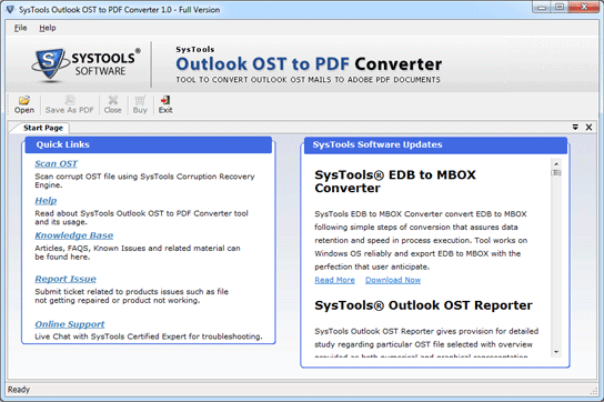 Easy OST to PDF Converter Screenshot