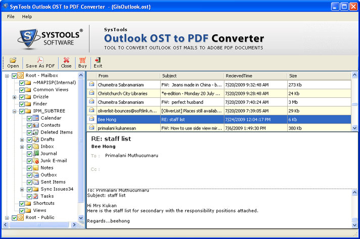 Quick OST to PDF Converter Free 1.2